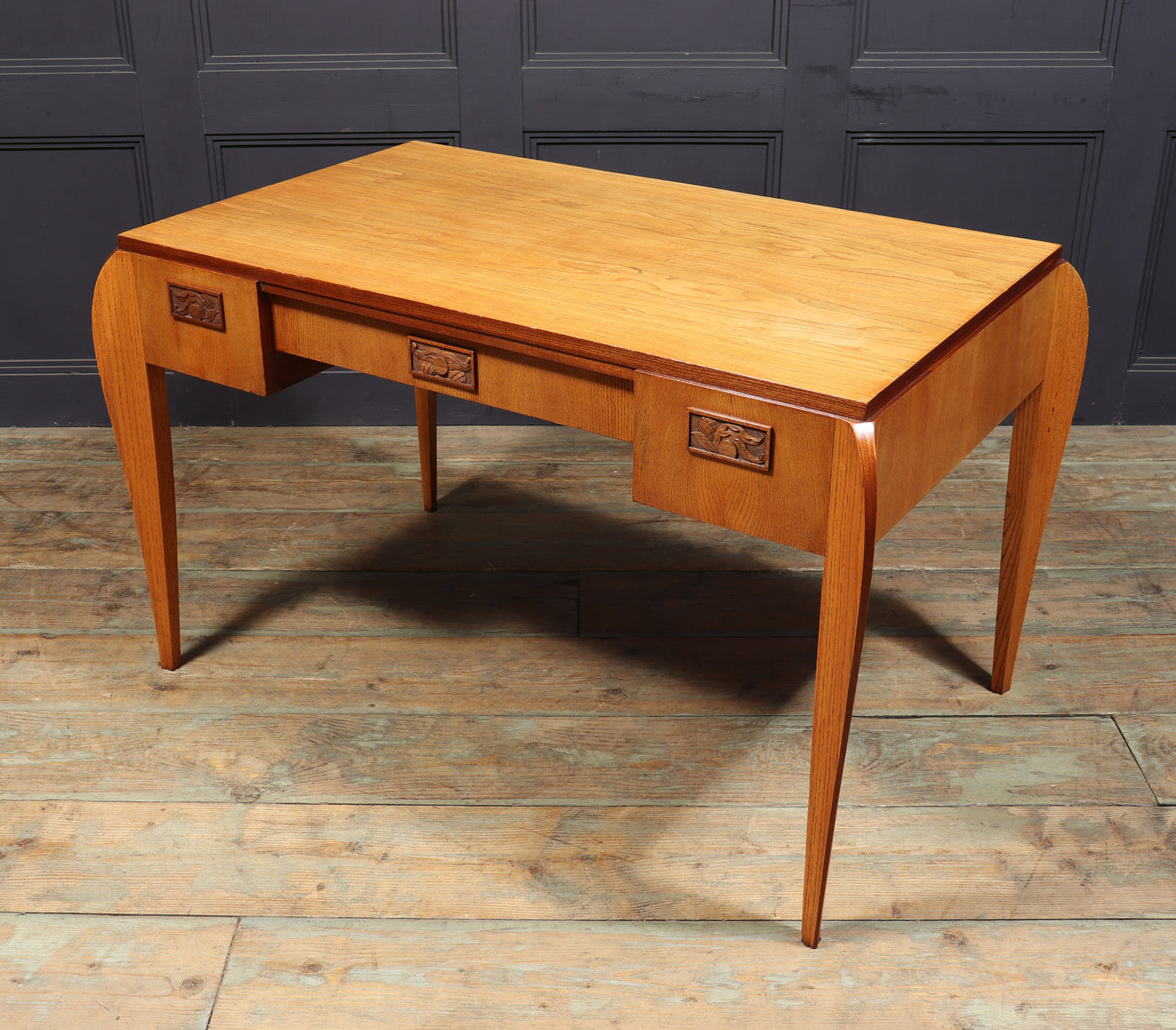 French Art Deco Desk in Oak