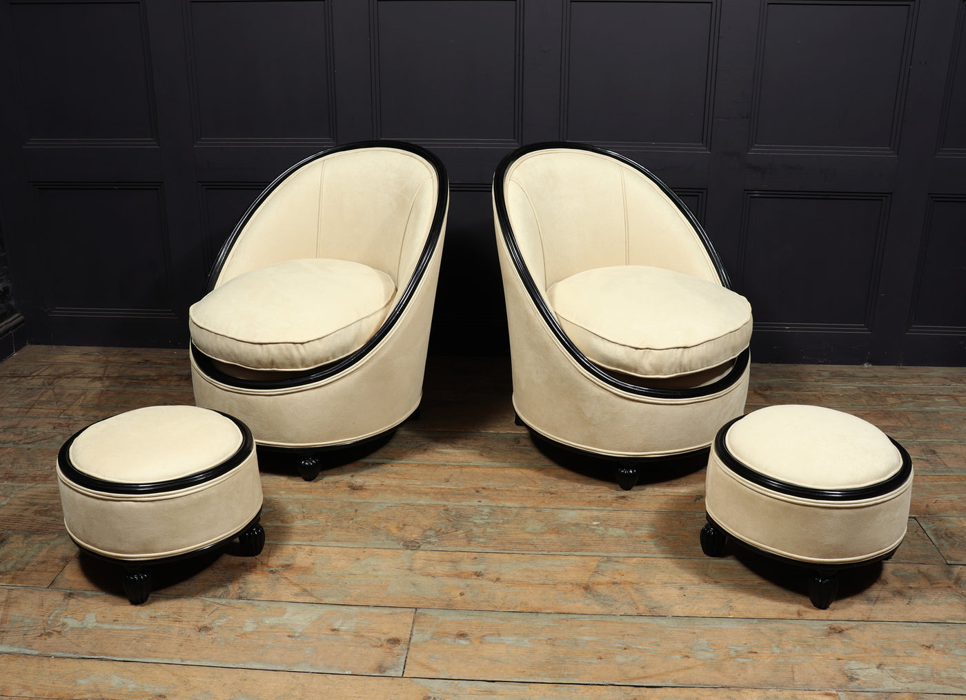 French Art Deco Salon Chairs Manner of Ruhlman c1925