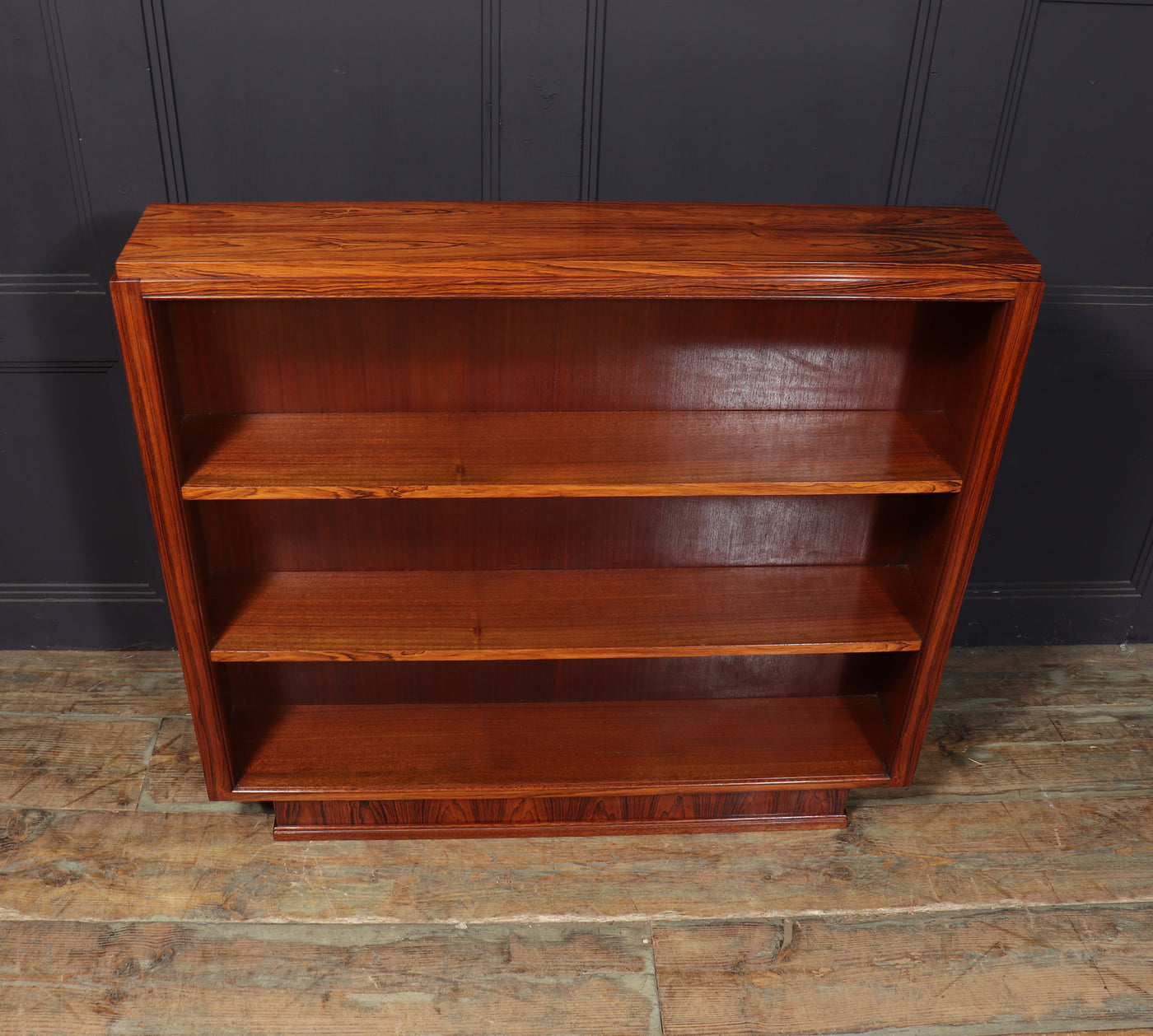 A French Art Deco rosewood Open Bookcase