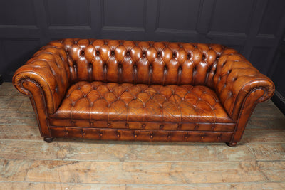 Vintage Leather Buttoned Chesterfield Sofa