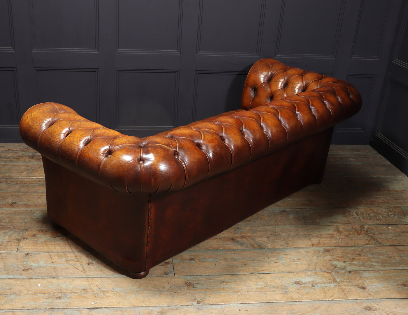 Vintage Leather Buttoned Chesterfield Sofa