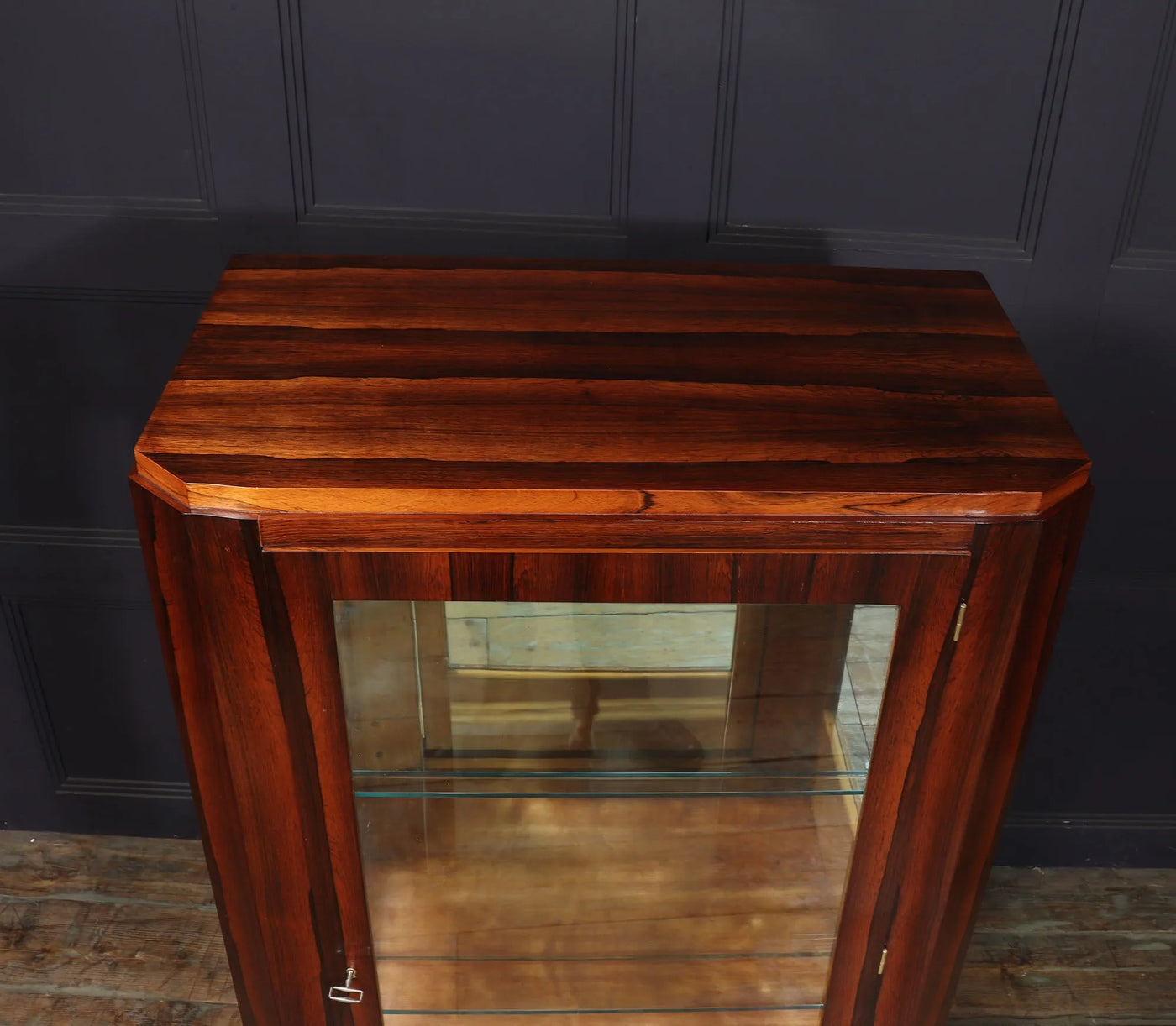 French Art Deco display Cabinet in Rosewood