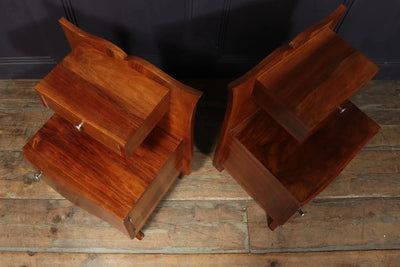 Pair of French Art Deco Walnut Bedside Cabinets