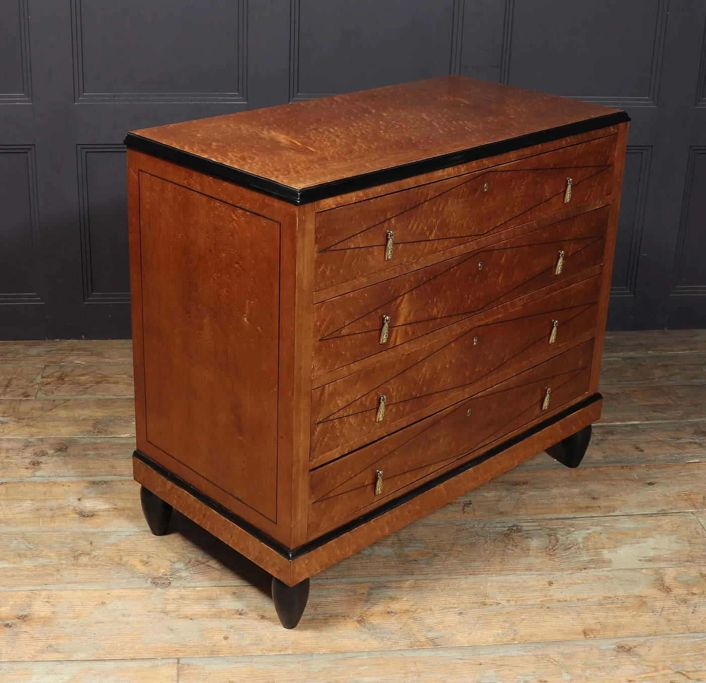 Art Deco Chest of Drawers in Birds Eye Maple