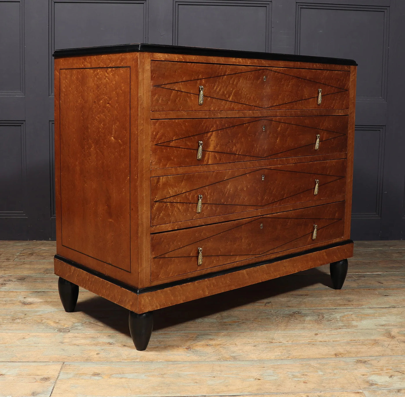 Art Deco Chest of Drawers in Birds Eye Maple