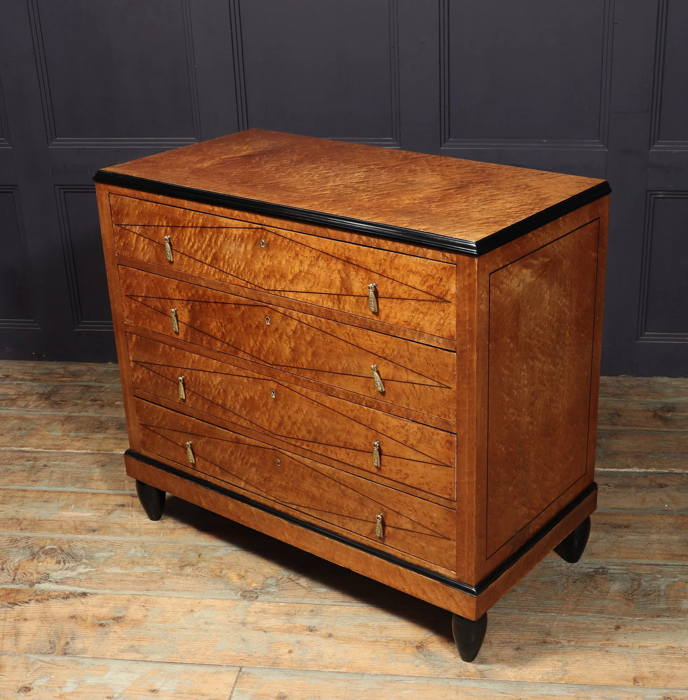 Art Deco Chest of Drawers in Birds Eye Maple