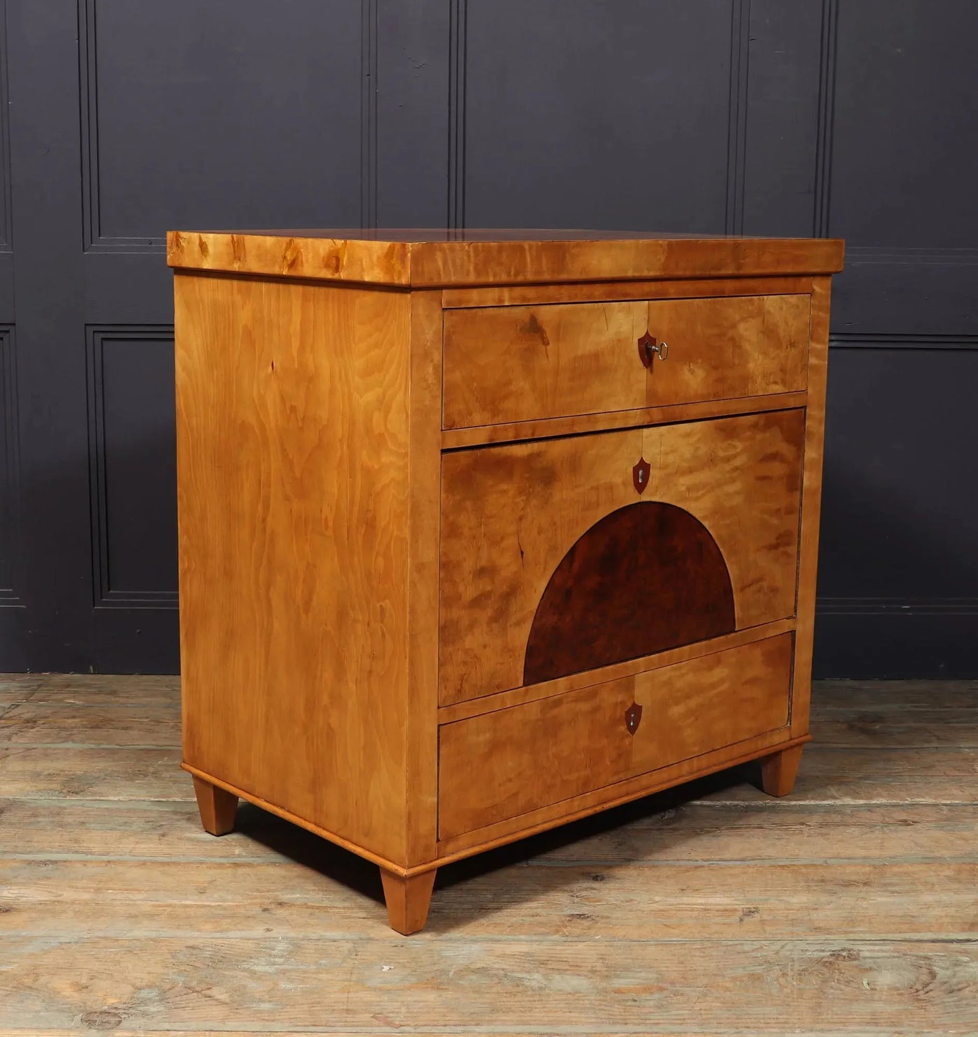 Biedermeier Satin Birch and Walnut Commode, Austria c1825