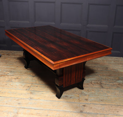 French Art Deco Dining Table in Macassar Ebony