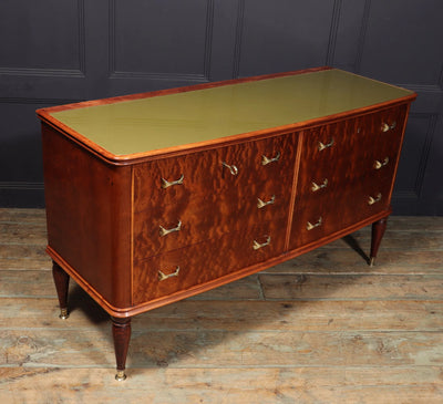 Mid century Chest of drawers in Pommelle Sapele by Dassi