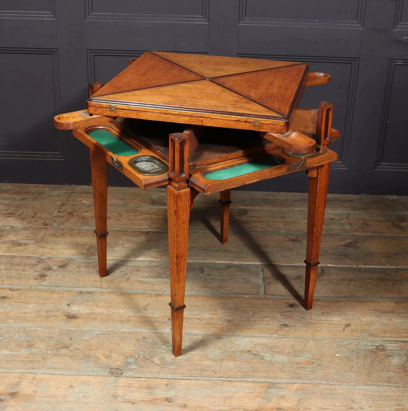 Arts And Crafts Oak Envelope Card Table