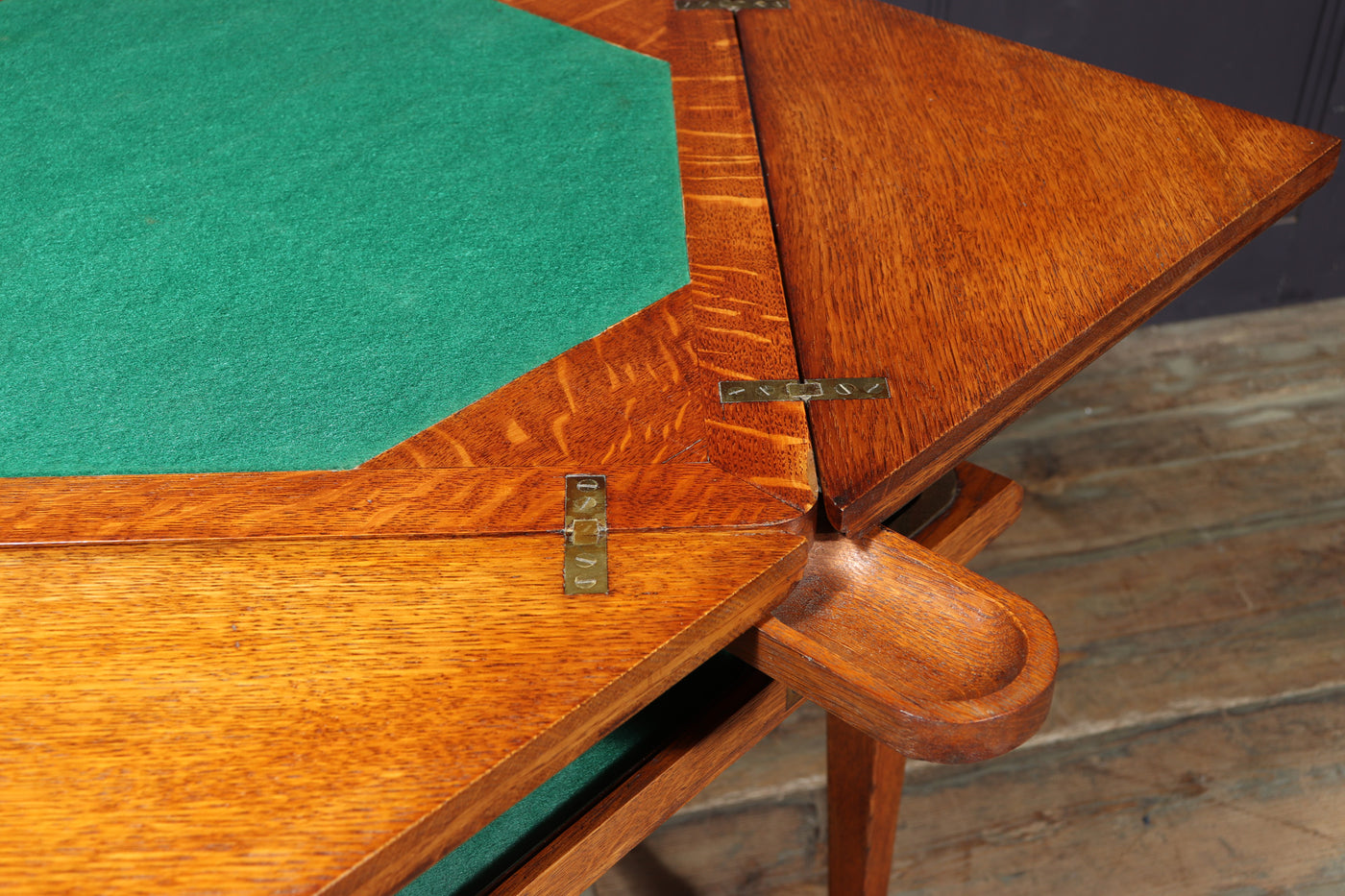 Arts And Crafts Oak Envelope Card Table