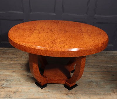 French Art Deco Dining Table in Amboyna