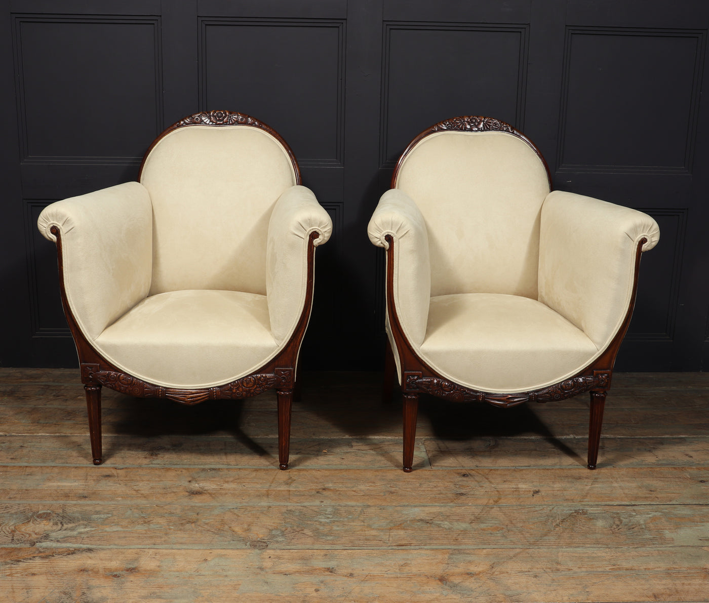 Pair of French Art Deco Armchairs by Paul Follot