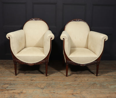 Pair of French Art Deco Armchairs by Paul Follot