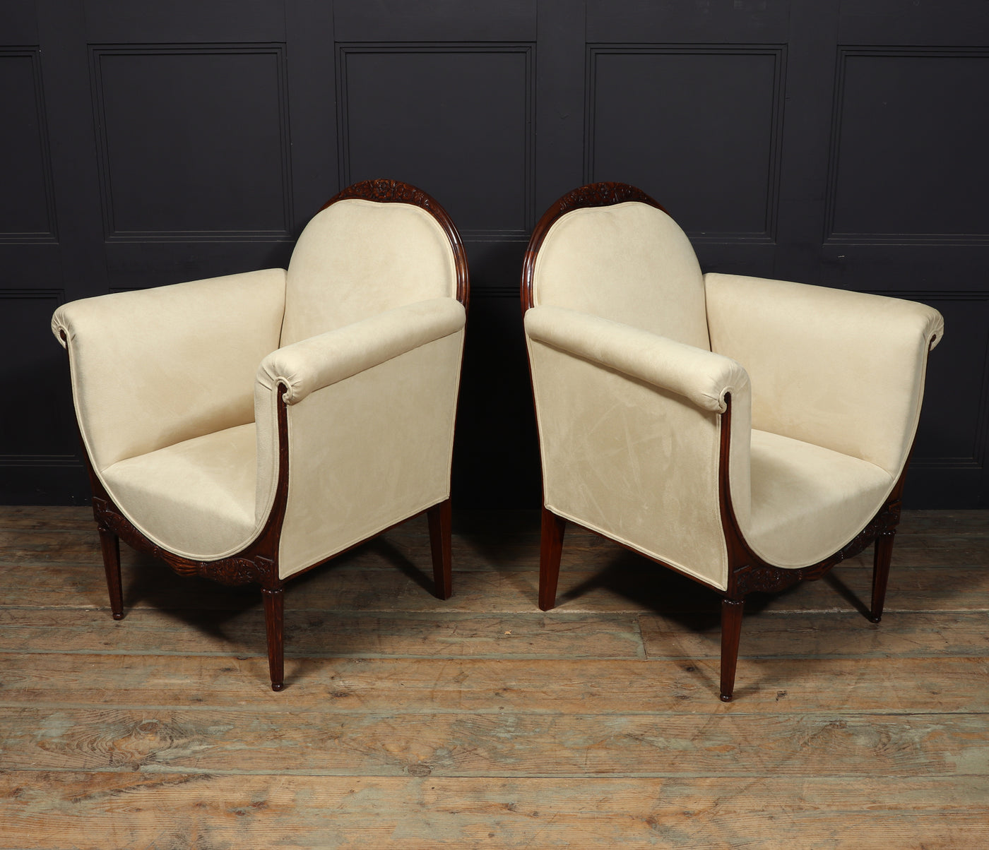 Pair of French Art Deco Armchairs by Paul Follot