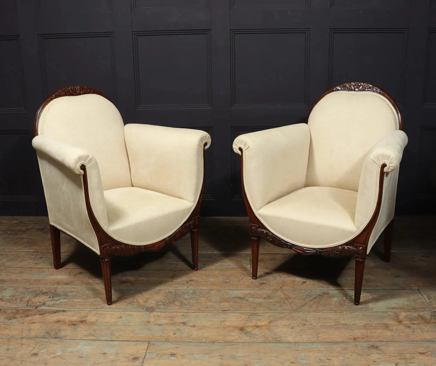 Pair of French Art Deco Armchairs by Paul Follot