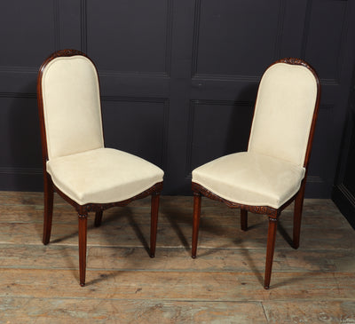 Pair of French art Deco Side Chairs by Paul Follot