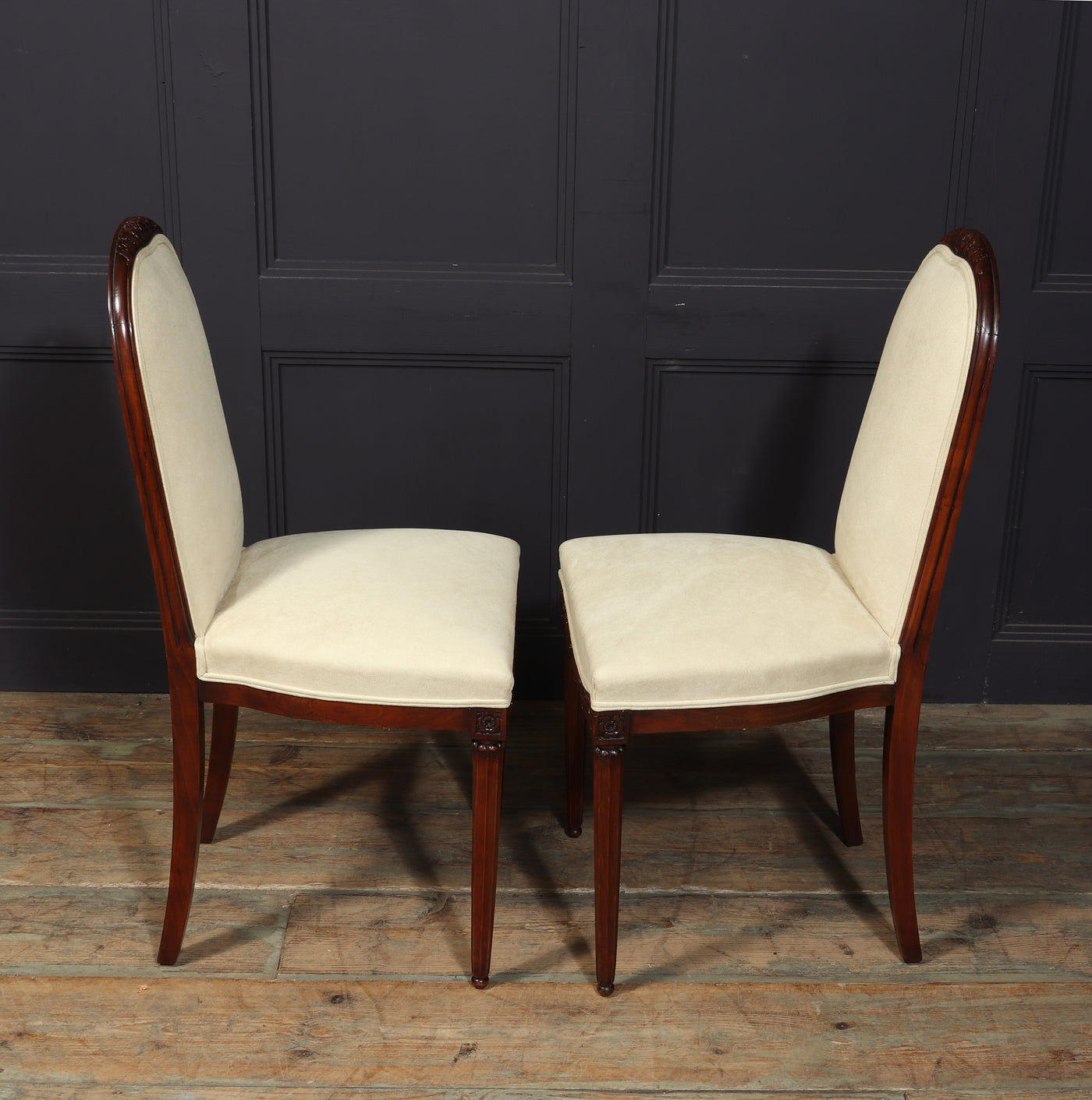 Pair of French art Deco Side Chairs by Paul Follot