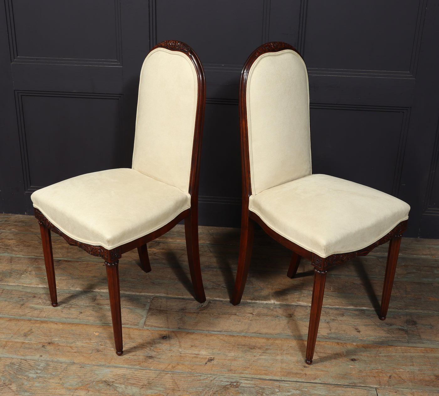 Pair of French art Deco Side Chairs by Paul Follot