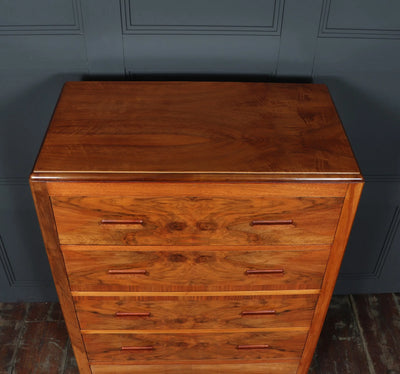 Large Art Deco Figured Walnut Chest of Drawers