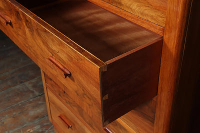 Large Art Deco Figured Walnut Chest of Drawers