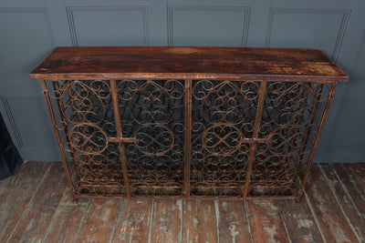 Vintage Wrought Iron French Wine Rack Cabinet