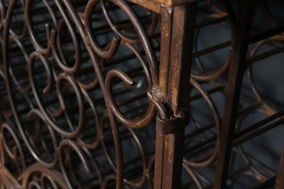 Vintage Wrought Iron French Wine Rack Cabinet