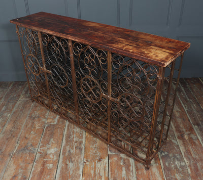 Vintage Wrought Iron French Wine Rack Cabinet