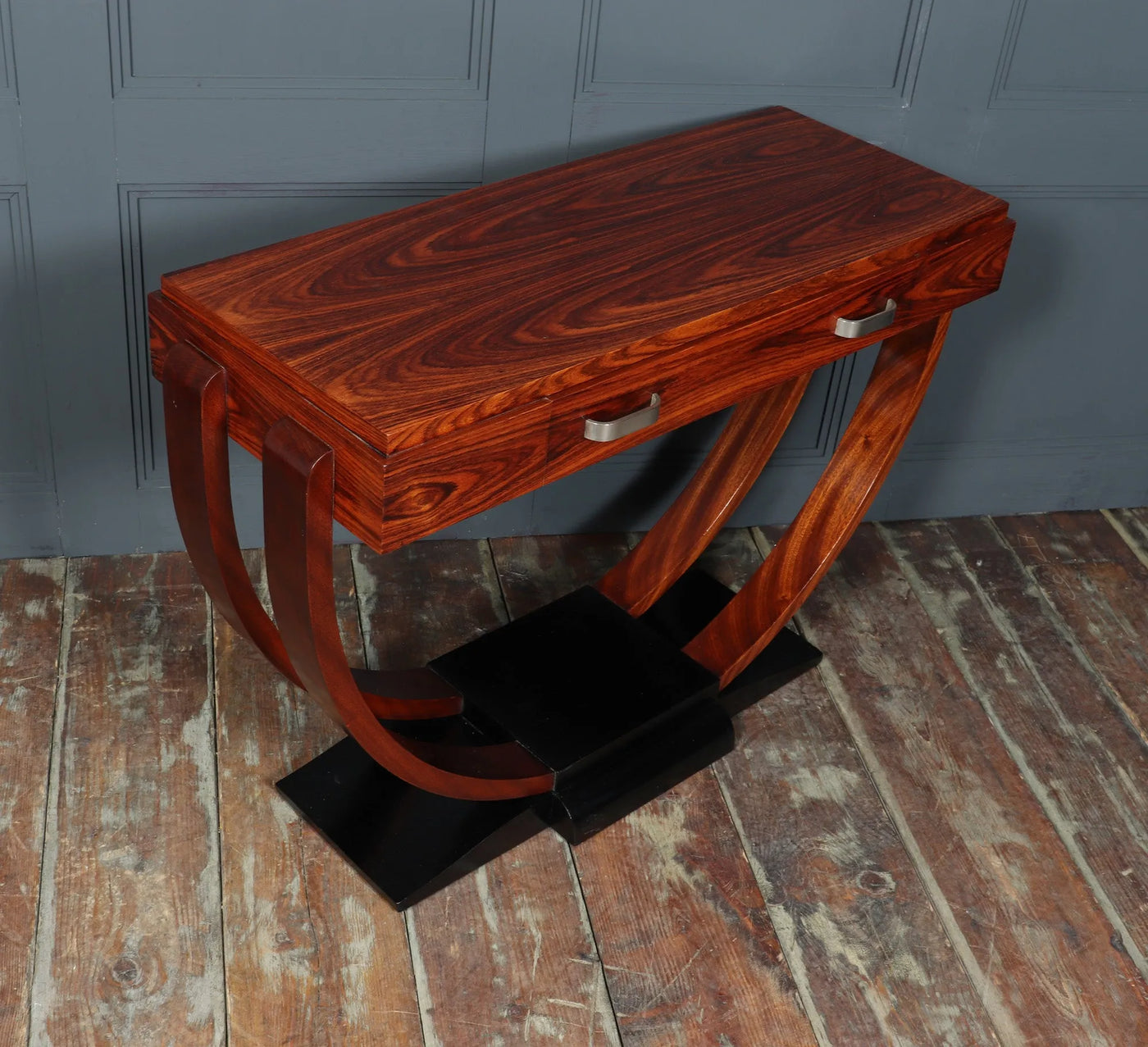 French Art Deco Rosewood Console Table