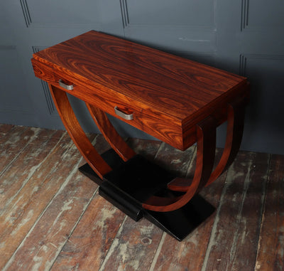 French Art Deco Rosewood Console Table