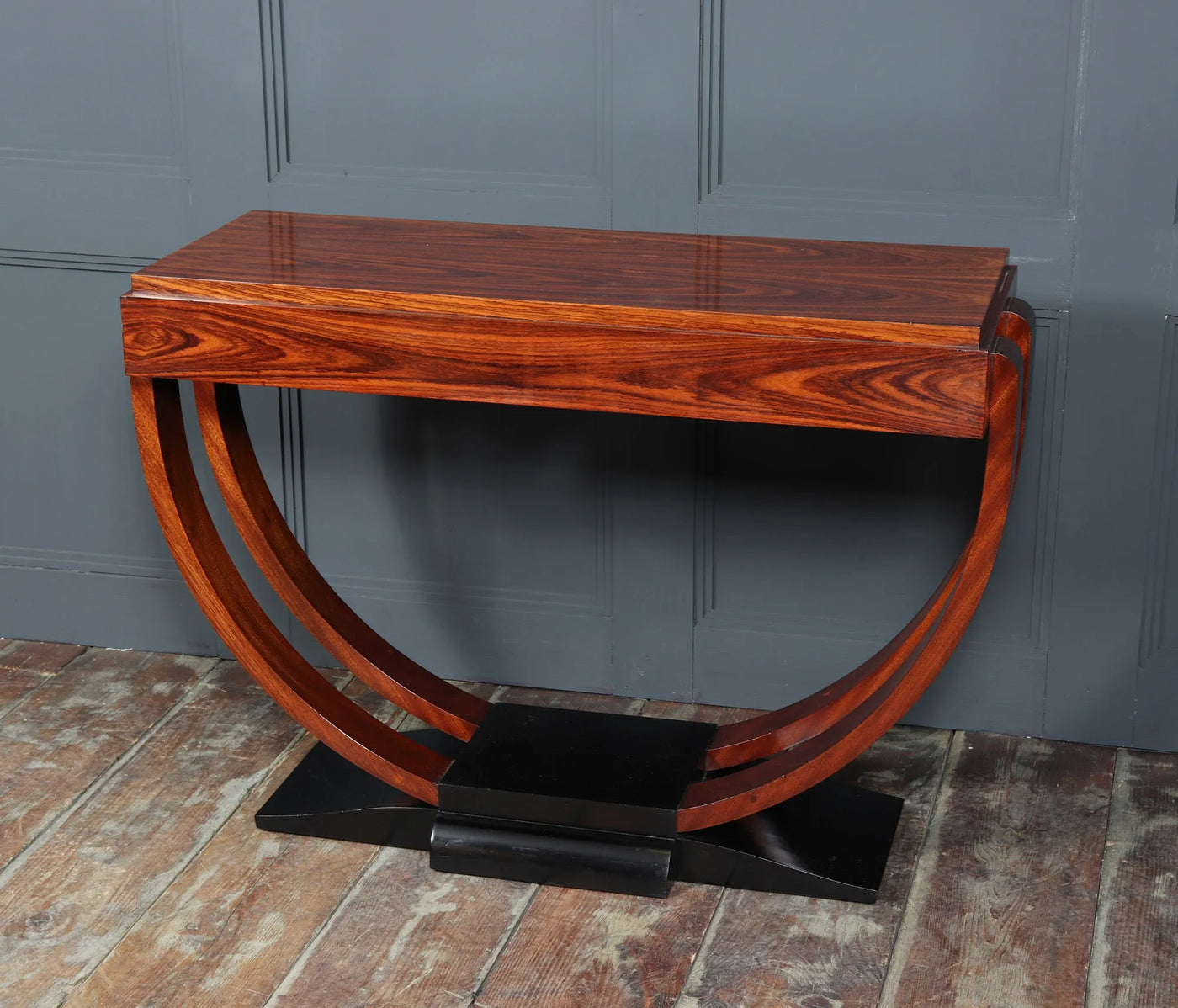 French Art Deco Rosewood Console Table