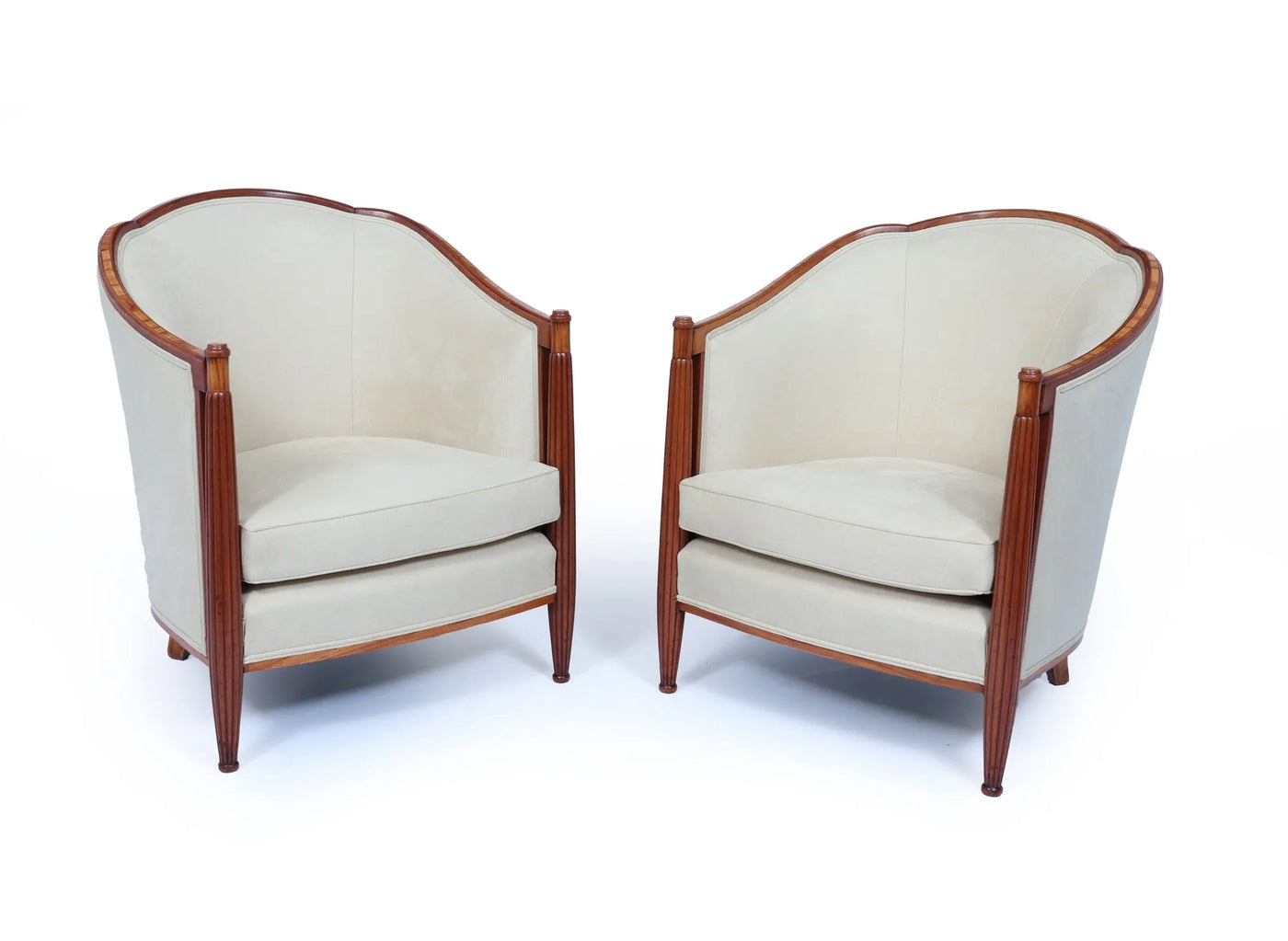 Pair of French Art Deco Armchairs by Dominique