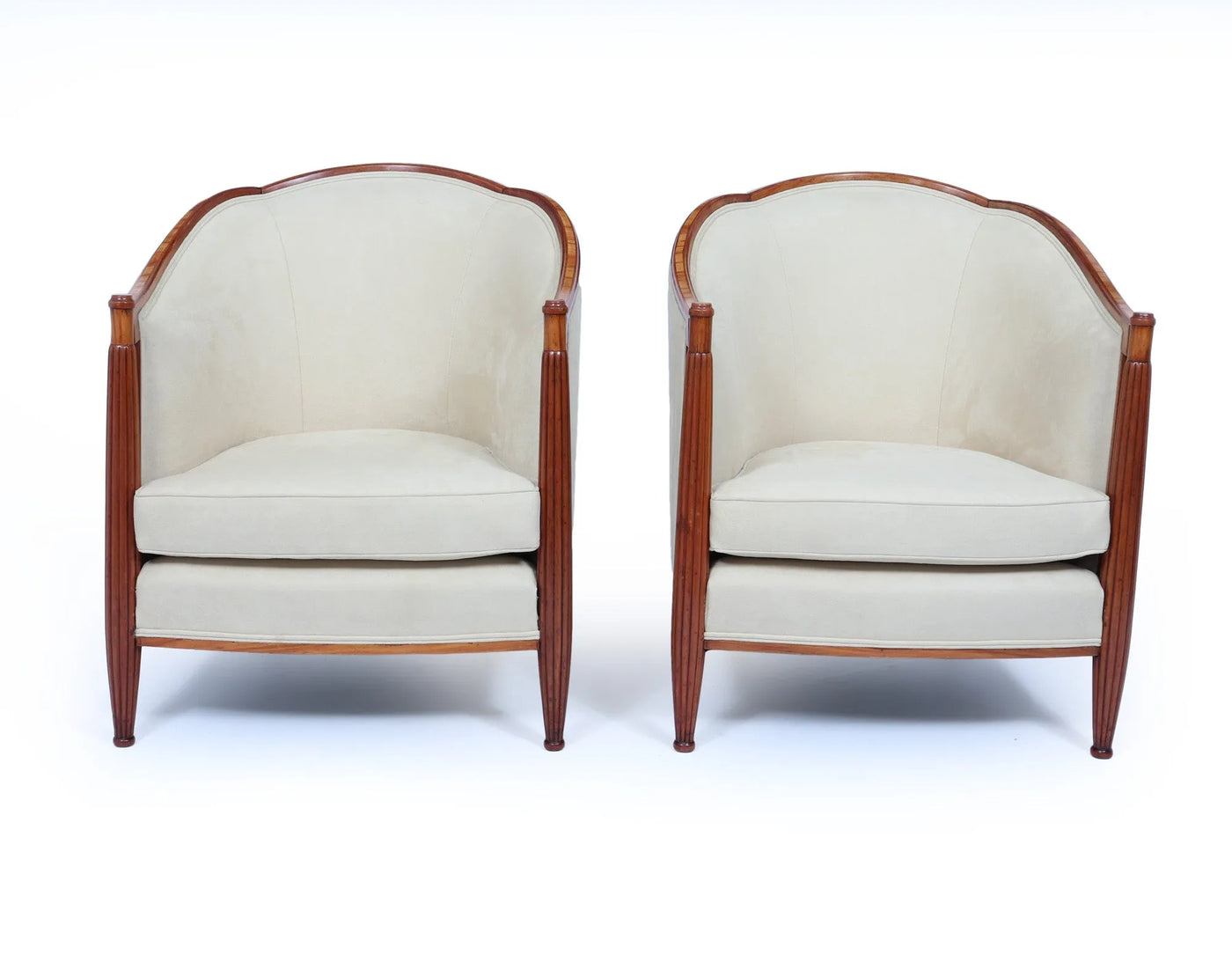 Pair of French Art Deco Armchairs by Dominique