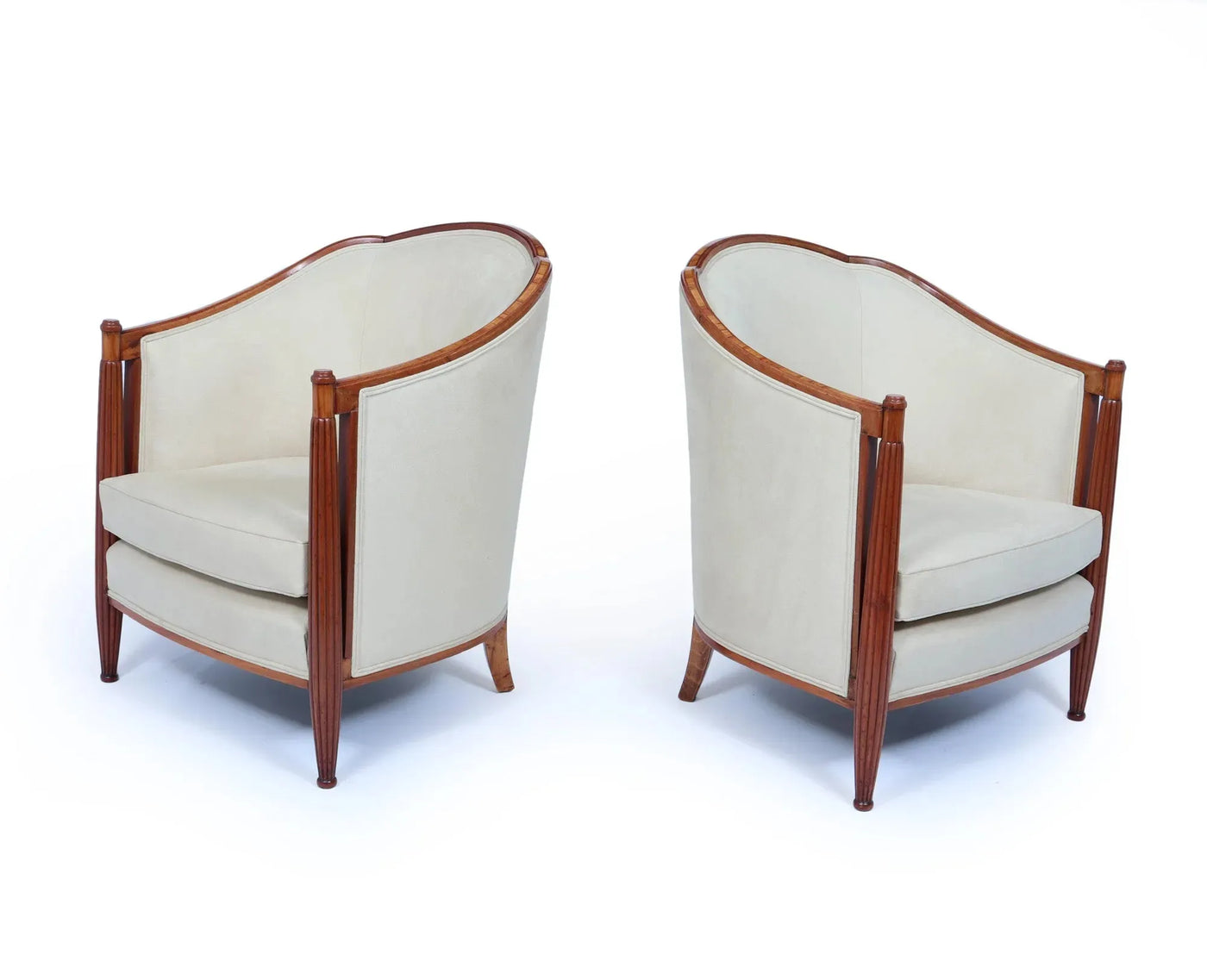 Pair of French Art Deco Armchairs by Dominique