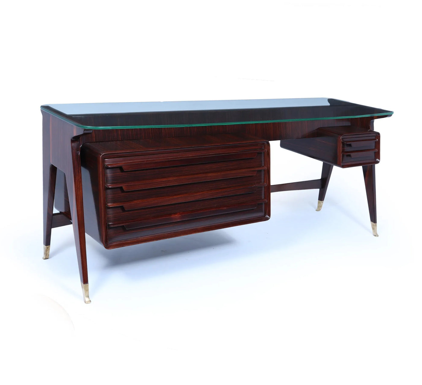 Mid century Italian Desk by Dassi in Macassar Ebony