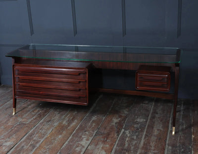 Mid century Italian Desk by Dassi in Macassar Ebony