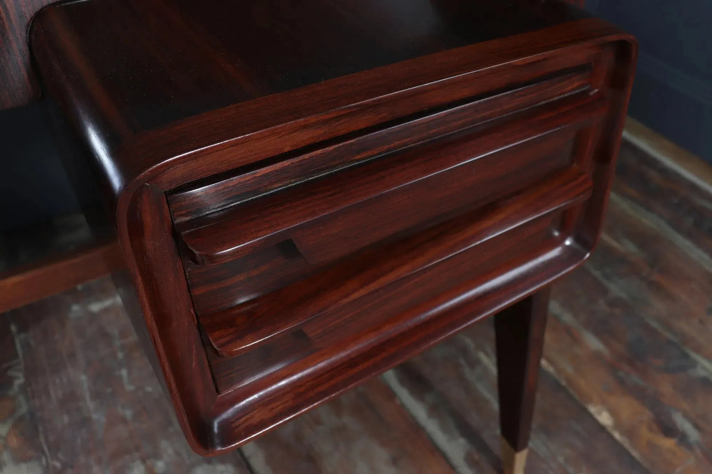 Mid century Italian Desk by Dassi in Macassar Ebony