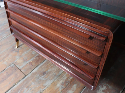 Mid century Italian Desk by Dassi in Macassar Ebony