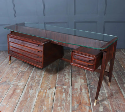 Mid century Italian Desk by Dassi in Macassar Ebony