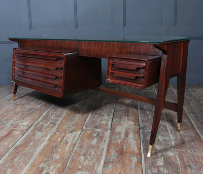 Mid century Italian Desk by Dassi in Macassar Ebony