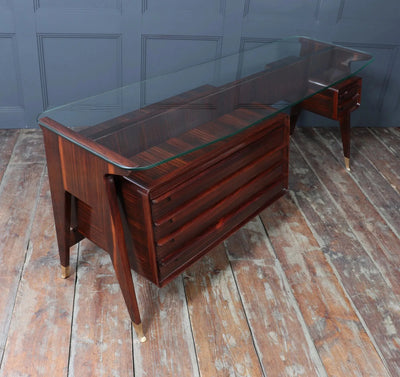 Mid century Italian Desk by Dassi in Macassar Ebony