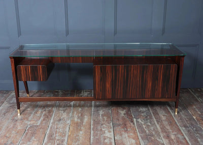 Mid century Italian Desk by Dassi in Macassar Ebony