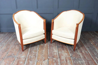 Pair of French Art Deco Armchairs by Dominique