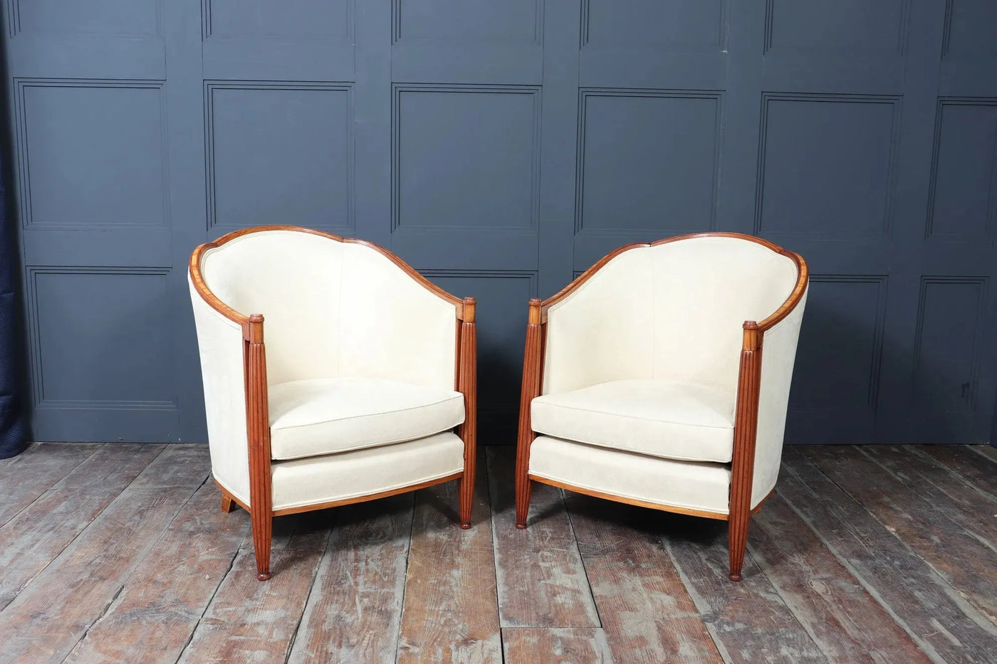 Pair of French Art Deco Armchairs by Dominique