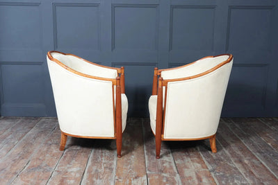 Pair of French Art Deco Armchairs by Dominique