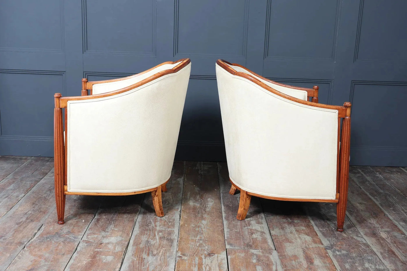 Pair of French Art Deco Armchairs by Dominique