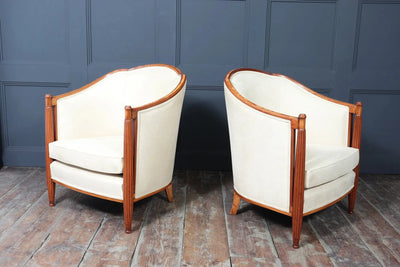 Pair of French Art Deco Armchairs by Dominique