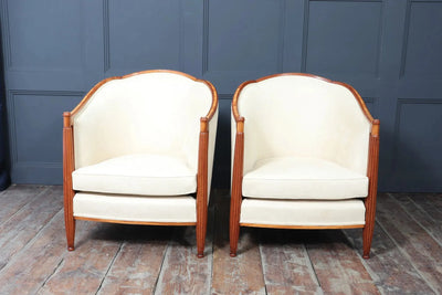 Pair of French Art Deco Armchairs by Dominique