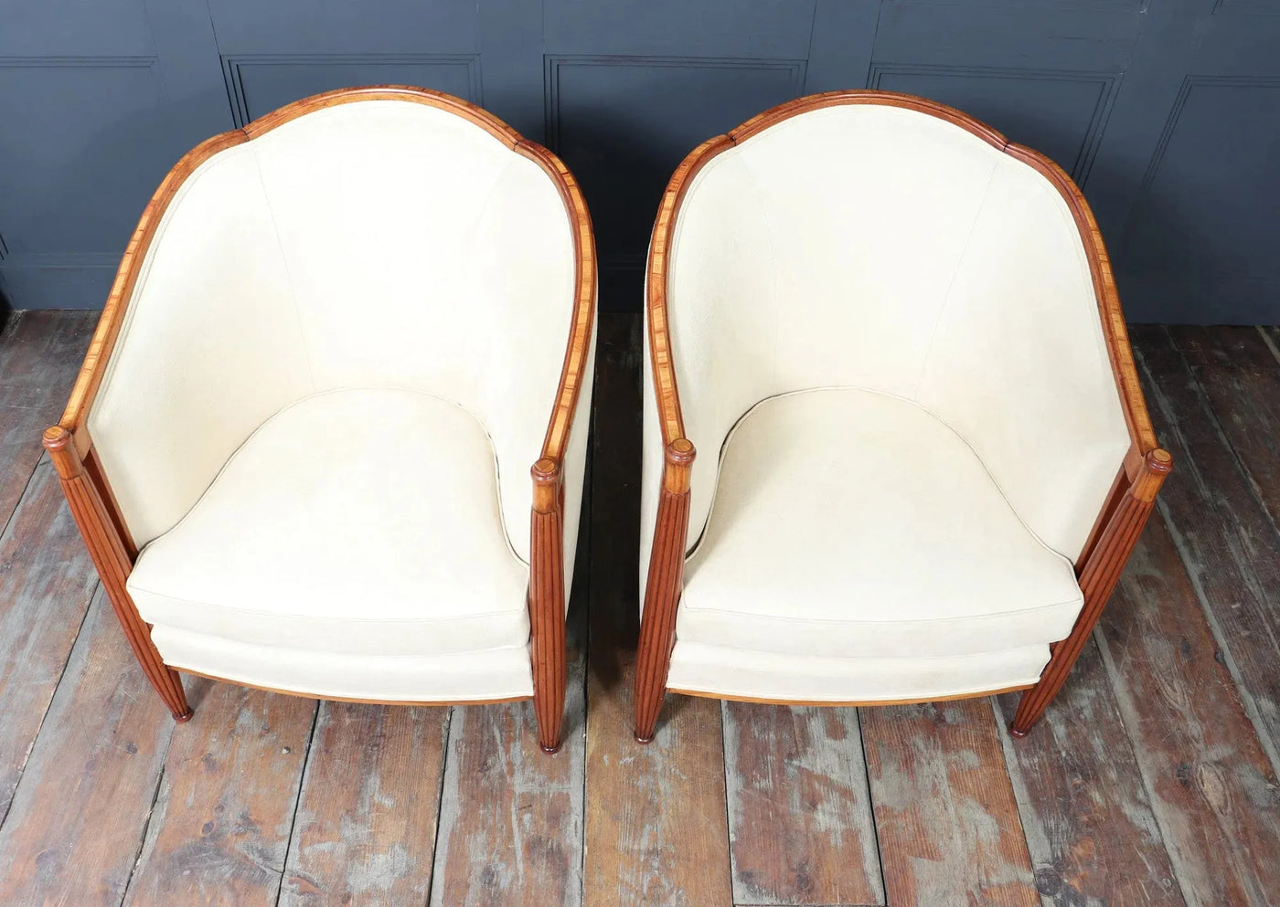 Pair of French Art Deco Armchairs by Dominique