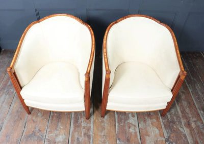 Pair of French Art Deco Armchairs by Dominique